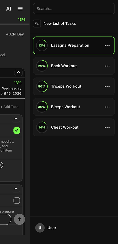 Task AI navlist screenshot